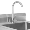 Stainless Steel Kitchen Freestanding Sink Laundry Basin w/ 360° Rotatable Faucet