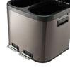2 Compartment Stainless Steel Large Recycling Recycle Pedal Bin Waste 20L/30L