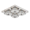 Crystal LED Ceiling Light Modern Square Chrome Lamp Fitting Pendant Chandelier