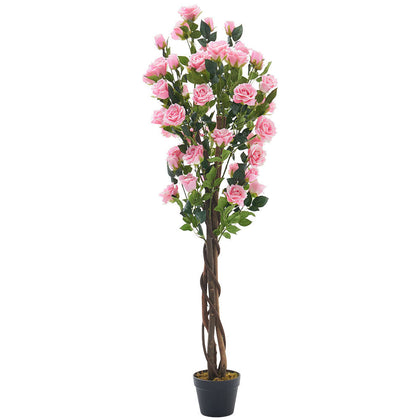 150 cm Artificial Faux Rose Flowers Tree Fake Plant in Pot In/Outdoor Home Decor