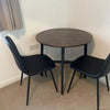 Small Round Dining Table for 4 People Metal Legs Industrial Kitchen Table 80cm