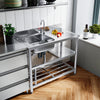 Catering Sink Stainless Steel Bowls Commercial Kitchen Right/Left Hand Drainer