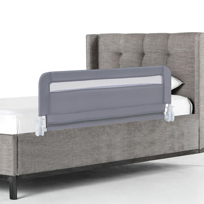 100CM Foldable Baby Bed Rail w/ Removable & Washable Cover & Safety Strap Grey