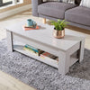 Grey Wooden Coffee Table With Lift Up Top Storage Area and Magazine Shelf