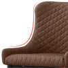 Set of 2 Diamond Faux Leather Dining Chairs Padded Bucket Seat Metal Legs Chairs