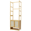 Bamboo Garment Coat Rack Stand Hanging Rods Shoe Cabinet Closet Hall Door Gate