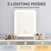 Dressing Table Stool Set Dimmable LED Lighted Mirror 2 Drawer Makeup Vanity Set