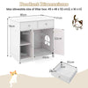 Chic Cat Litter Box Enclosure Hidden Cat Washroom Side Cabinet w/ 2 Drawers