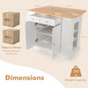 Kitchen Island Storage Cabinet Kitchen Island Table w/Drop Leaf Countertop White
