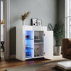 High Gloss White Display Sideboard Cabinet Storage Cupboard with RGB LED Lights
