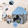 Kids Playhouse Tent Toddler large Castle Fairy Cotton Tent w/Star Lights Blue