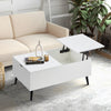Wooden Lift Up Top Coffee Table With Storage Shelf Living Room Home Office White