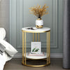 Gold Round Marble Coffee Table Entryway Side Accent Table Photo Vase Nightstand