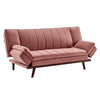 3 Seater Rose Pink Velvet Sofa Bed - Mondaine
