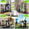 Multifunctional Rolling Golf Bag Stand Metal Storage Rack With Wheels & Shelves
