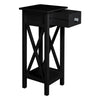 Small Side Table Wooden Slim Console Holder Plant Stand Desk with Drawer Shelf