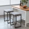 PU Bar Stools Kitchen Counter Stools Breakfast Bar Chairs Metal Frame & Footrest