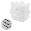 High Gloss Bedside Table RGB LED Bedside Cabinet 2/3 Drawers Nightstand