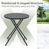 Outdoor Portable Metal Table Garden Patio Folding Round Table Bistro Table Black