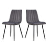 2x Grey Dining Chairs Velvet Padded Seat Kitchen Dining Room Chair Modern