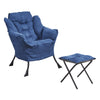 Fabric Lazy Chair with Footstool Relax Lounge Chair Accent Armchair Sofa Chair
