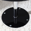 Black Round Glass Dining Table Chrome Legs Home Kitchen Shop Office Furniture