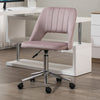 Vinsetto Mid-Back Swivel Home Office Chair Scallop Computer Chair Pink