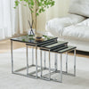 Nest Of 3 Nested Nesting Tables Side End Coffee Table Wooden for Living Room