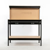 Workbench Workshop Garage Steel Storage Tool DIY Table W/ Pegboard Drawers Black