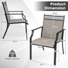 Patio Dining Chairs Set of 2 All Weather Heavy-duty Outdoor High Back Armchairs
