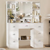 White Dressing Table LED Mirror 7 Drawers Vanity Makeup Desk Set Bedroom 3Modes