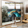 2 Poles TV Floor Stand 40-75” Height Adjustable Bracket with Marble Shelf