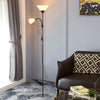 Tall Domed Lampshade Floor Lamp Standard Free Standing Living Room Home Light UK