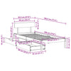 Bed Frame with Drawers White 90x190 Solid Wood Pine E4R3