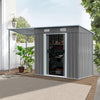6.5x4ft Large Shed,Galvanised Garden Storage Shed with Sliding Door, Dark Grey