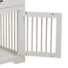 Dog Crate Furniture Wooden Crate Table Thickened Metal Tube Cage w/ Double Doors