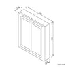 LED Bathroom Mirror Cabinet with Lights Infrared Sensor Switch Shelf 600 x 700mm