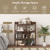 Wooden Bookcase 7 Cubes Open-back Bookshelf Storage Display Shelf-Walnut