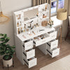 Dressing Table with LED Lights Mirror 7 Drawers Vanity Make up Desk Dresser Set