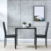 75cm Square Glass Top Table and 2/4 High Back Chairs Set Dining Kitchen Room Set