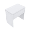 Corner Mirror Dressing Table with LED Lights White Makeup Desk 5 Drawers & Stool
