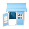 Large Wooden Playhouse with Doors, Windows, Apex Roof for Kids Children- Blue UK