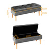 Buttoned Velvet Ottoman Storage Box Chest Bench Seat Toy Bedding Trunk Cabinet