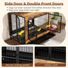 Indoor Decorative Pet House End Table w/3 Lockable Doors-Brown