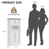 128cm Freestanding Kitchen Cupboard 4-door Storage Cabinet & Open Compartment UK