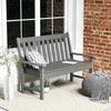 Outdoor Garden Bench All-Weather HDPE Patio Chair Ergonomic Loveseat Grey