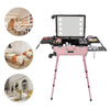 Rolling Makeup Train Case Cosmetic Trolley Organizer Travel w/LED LIght & Mirror
