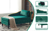 Upholstered Chaise Lounge Indoor Lounge Sofa with Right Armrest & Storage, Green