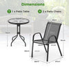 3 Pcs Outdoor Bistro Side Table Stackable Chair Set Patio Conversation Furniture