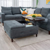 Extra Lift Up Square Storage Ottoman,Upholstered Coffee Table Storage Ottoman